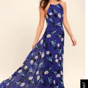 NWT Blue Floral Maxi Dress